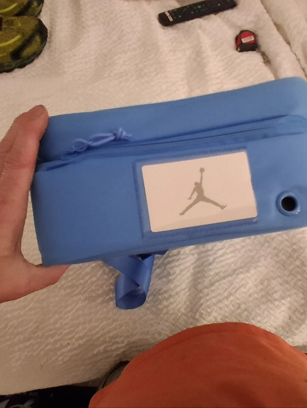 Jordan Light Blue Shoe Bag with White Jumpman